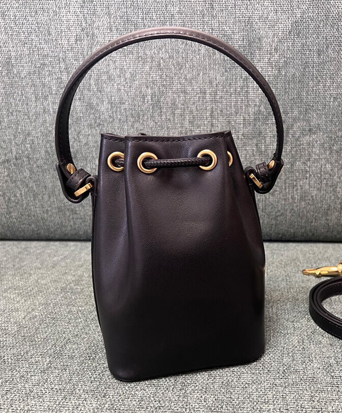 Mini Vlogo Signature Bucket Bag In Nappa Leather