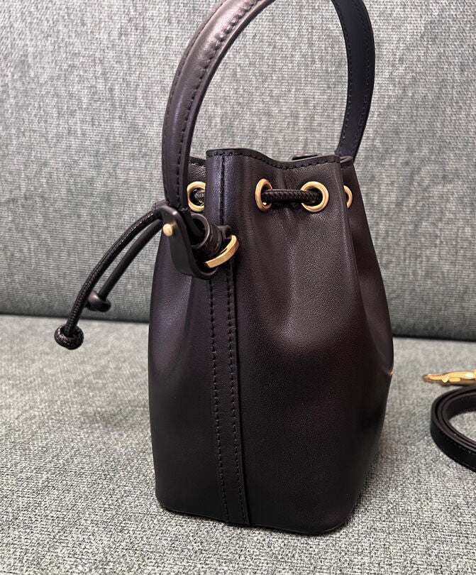 Mini Vlogo Signature Bucket Bag In Nappa Leather