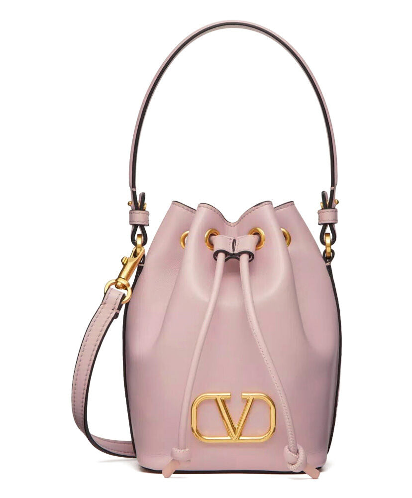 Mini Vlogo Signature Bucket Bag In Nappa Leather