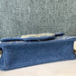 Small Loco Denim Shoulder Bag With Rhinestones