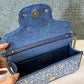 Small Loco Denim Shoulder Bag With Rhinestones