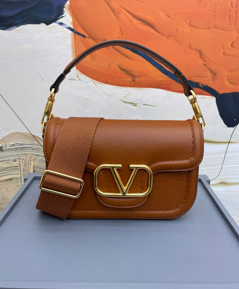 Valentino Garavani Alltime Grainy Calfskin Shoulder Bag