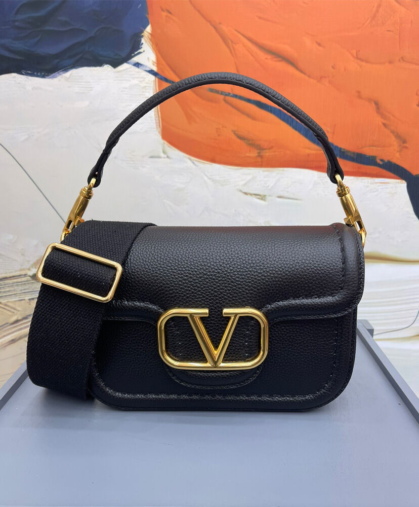 Valentino Garavani Alltime Grainy Calfskin Shoulder Bag