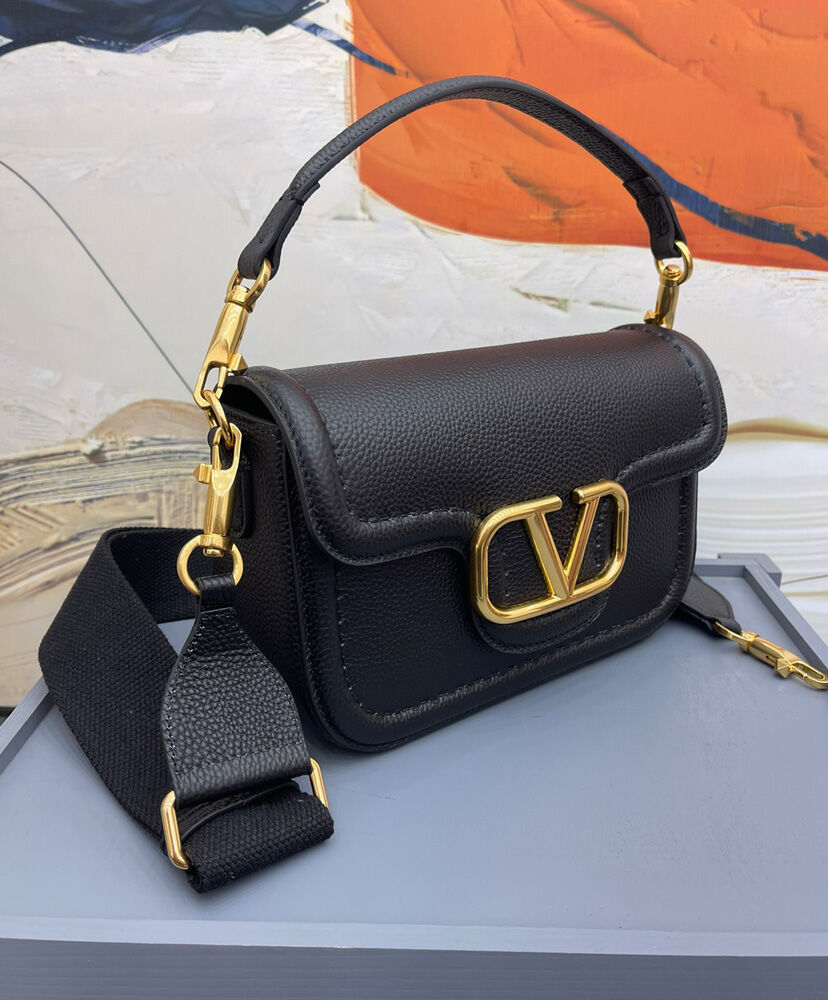 Valentino Garavani Alltime Grainy Calfskin Shoulder Bag