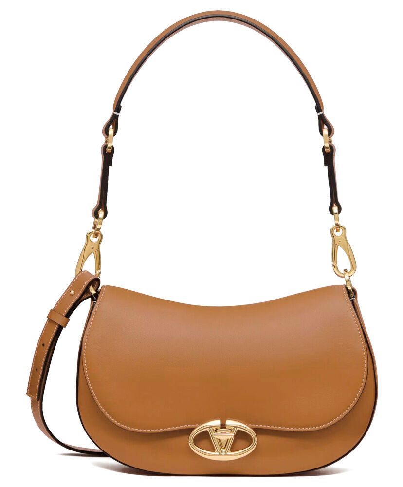 Small Valentino Garavani Ohval Shoulder Bag In Nappa Calfskin