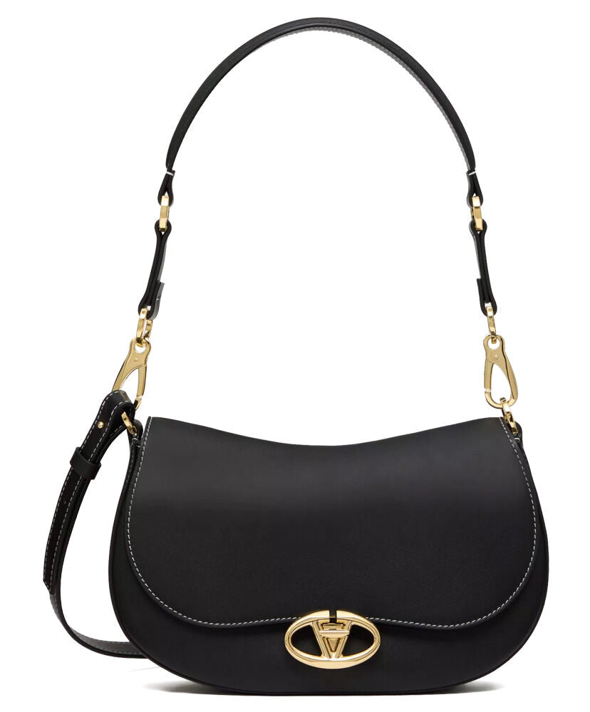 Small Valentino Garavani Ohval Shoulder Bag In Nappa Calfskin