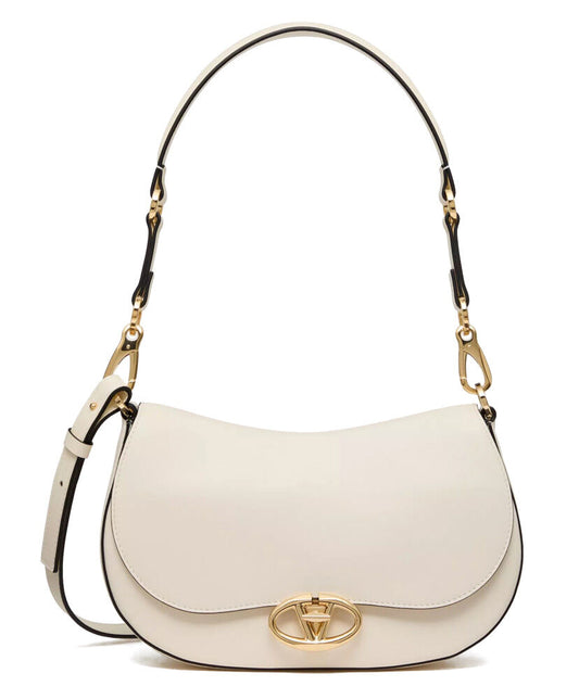 Small Valentino Garavani Ohval Shoulder Bag In Nappa Calfskin