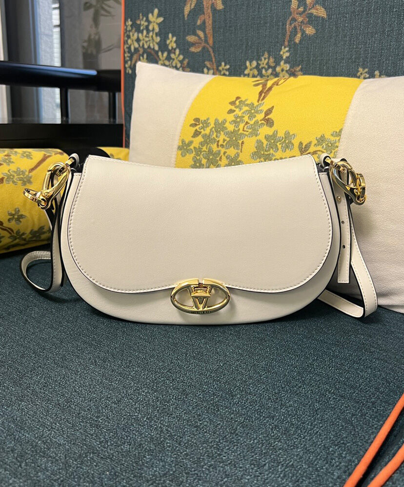 Small Valentino Garavani Ohval Shoulder Bag In Nappa Calfskin