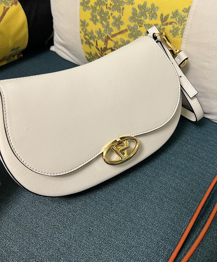 Small Valentino Garavani Ohval Shoulder Bag In Nappa Calfskin