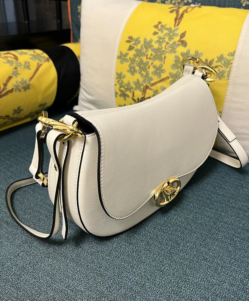 Small Valentino Garavani Ohval Shoulder Bag In Nappa Calfskin