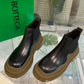 Tire Leather Ankle Boots