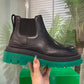 Tire Leather Ankle Boots