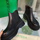 Tire Leather Ankle Boots