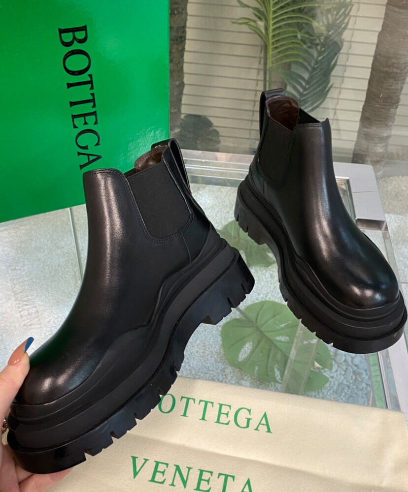 Tire Leather Ankle Boots