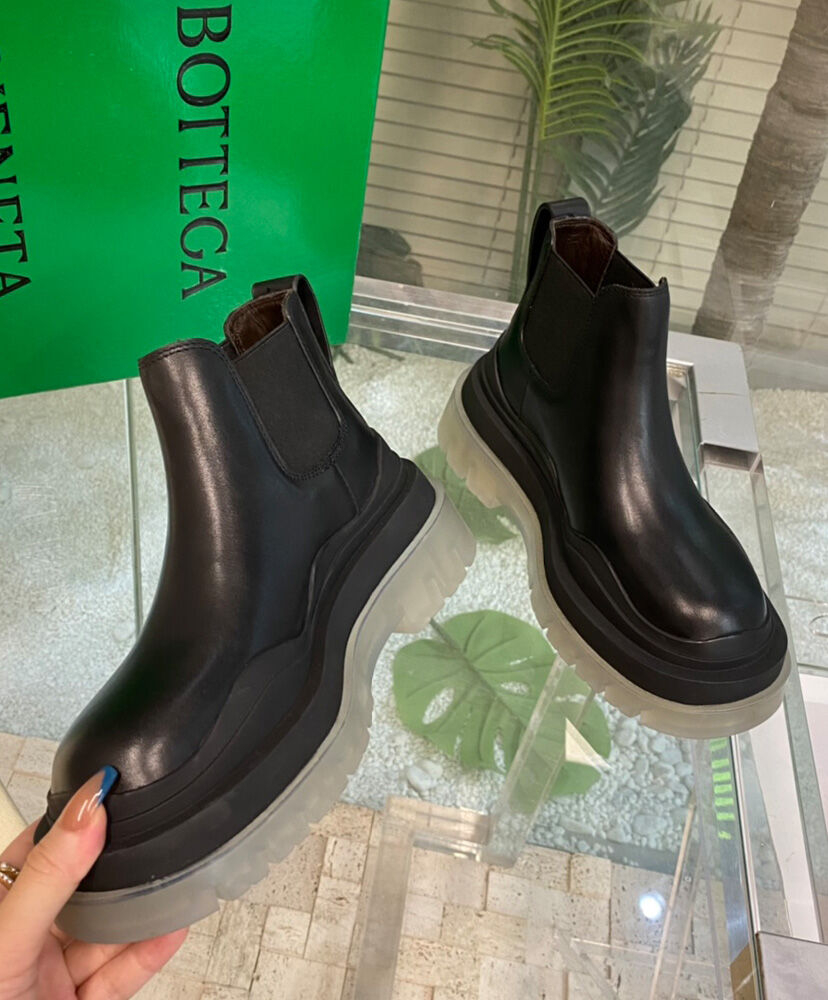 Tire Leather Ankle Boots