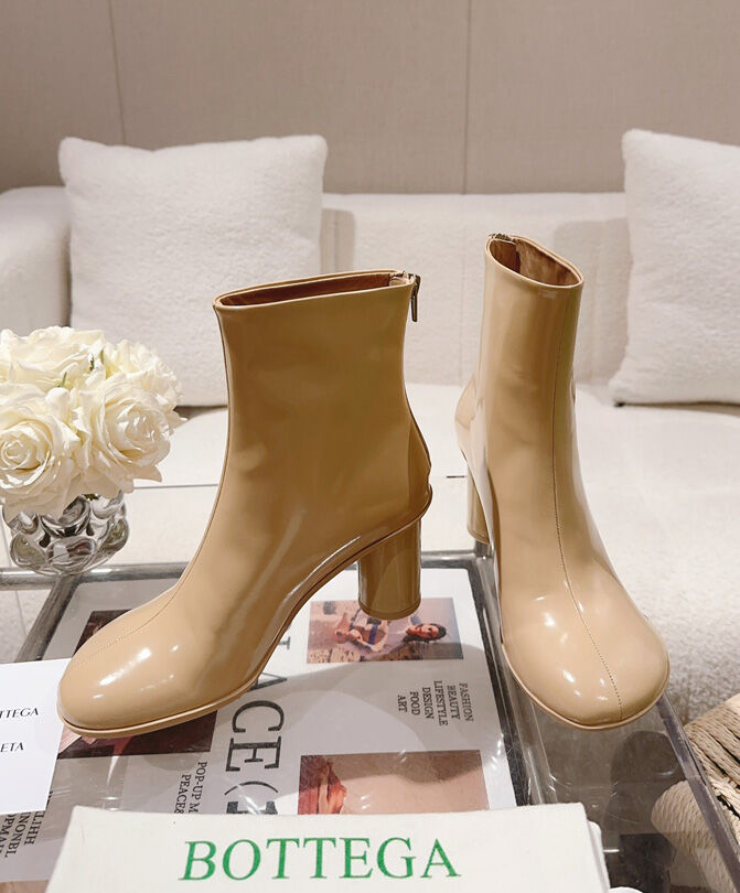 Atomic Glossed-Leather Ankle Boots