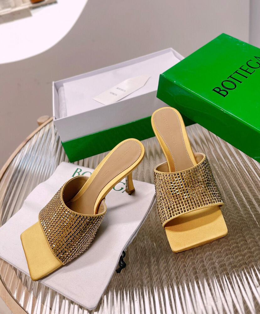 Bottega Veneta Gold ‘Stretch’ Mules