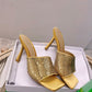 Bottega Veneta Gold ‘Stretch’ Mules