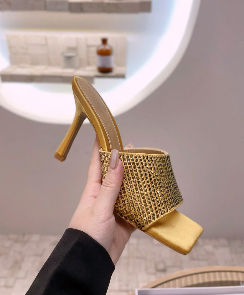 Bottega Veneta Gold ‘Stretch’ Mules