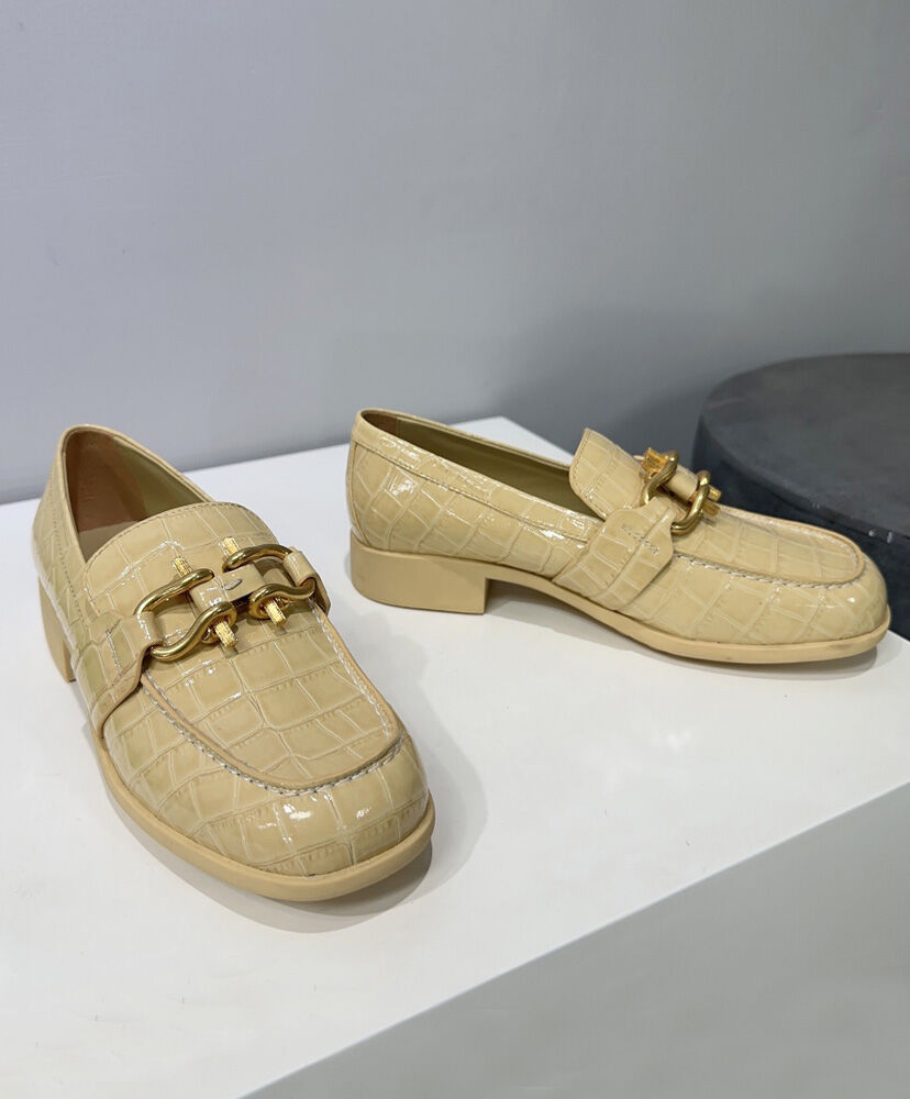 Madame Patent Crocodile-effect Leather Loafers