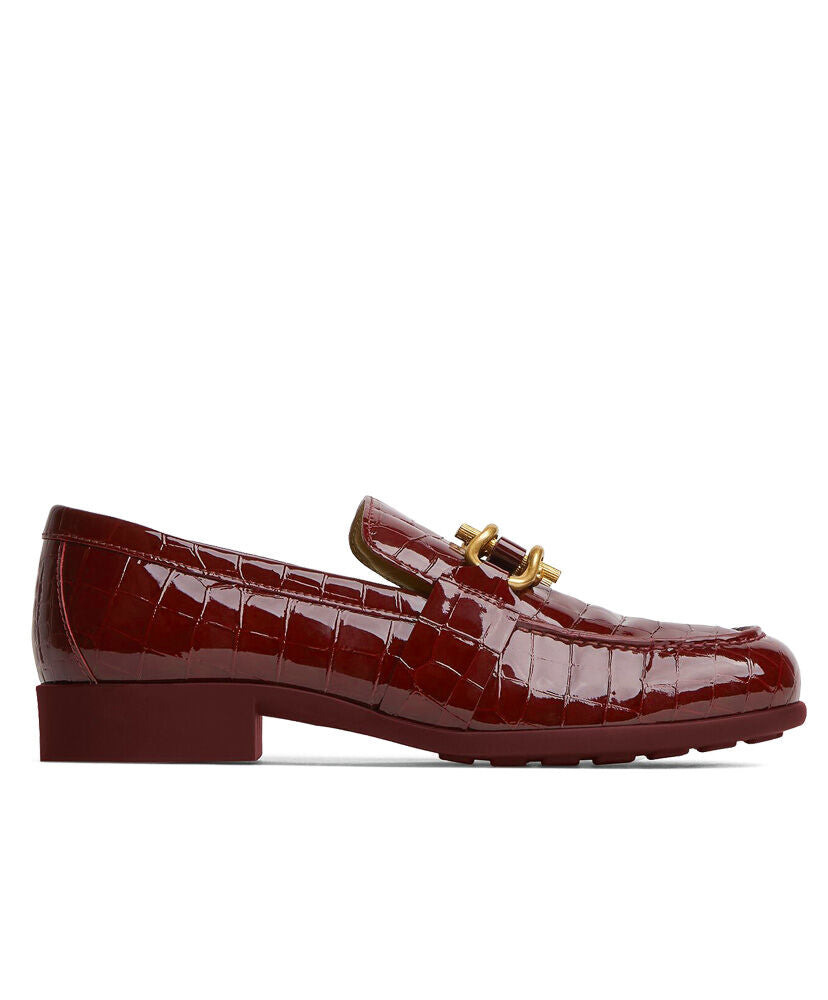 Madame Patent Crocodile-effect Leather Loafers