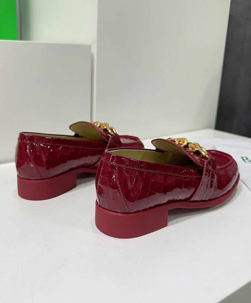 Madame Patent Crocodile-effect Leather Loafers