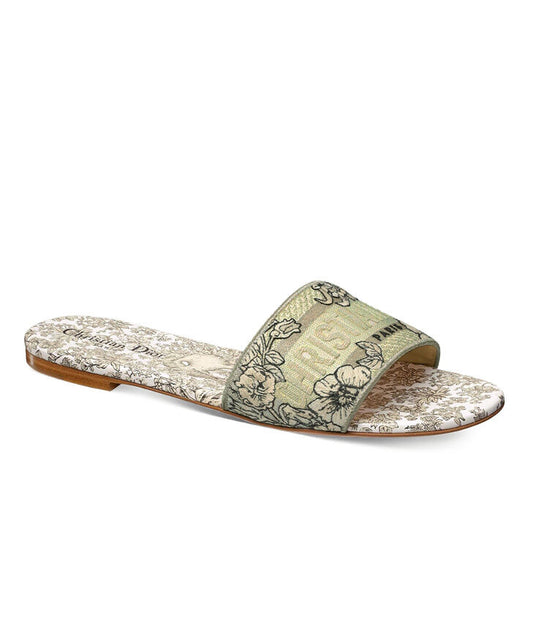 Cotton Embroidered with Metallic Thread and Gold-Tone Millefiori Unicorn Motif