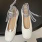 D-Journey Lace-Up Ballet Flat