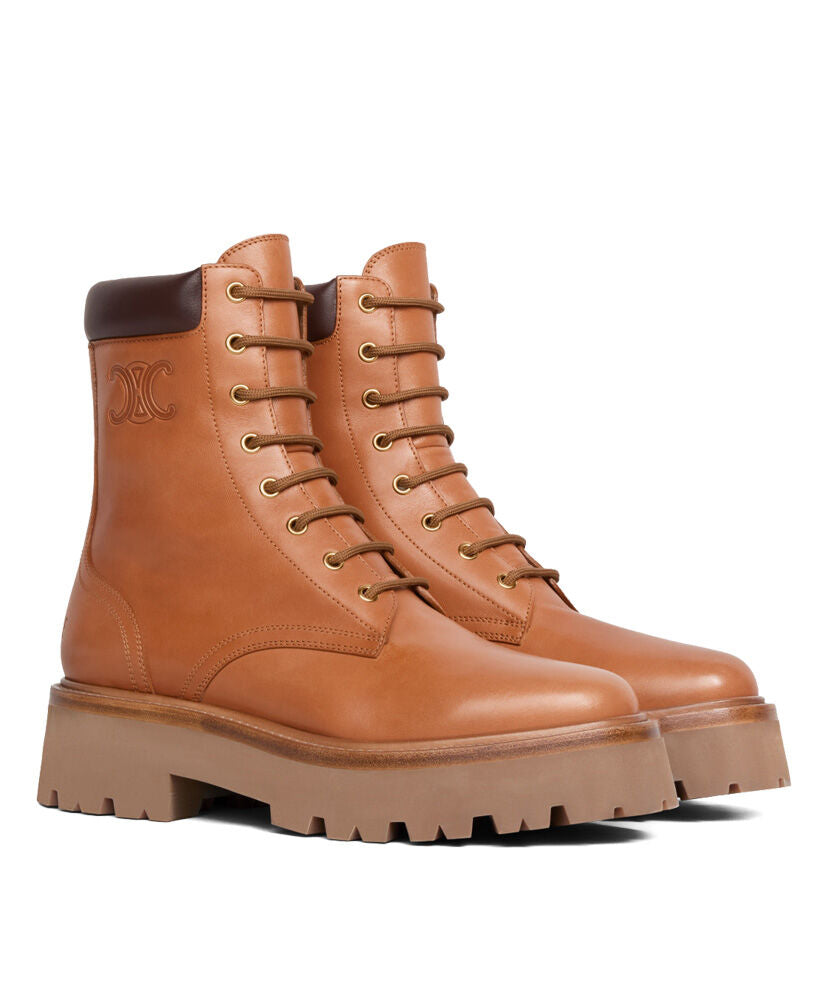 Lace-Up Boot With Triomphe Celine Bulky In Calfskin