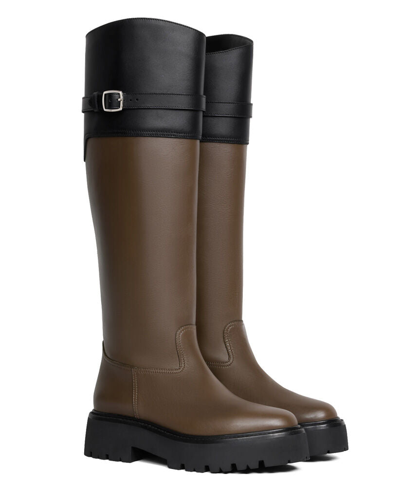 Celine Bulky High Buckle Boot In Calfskin