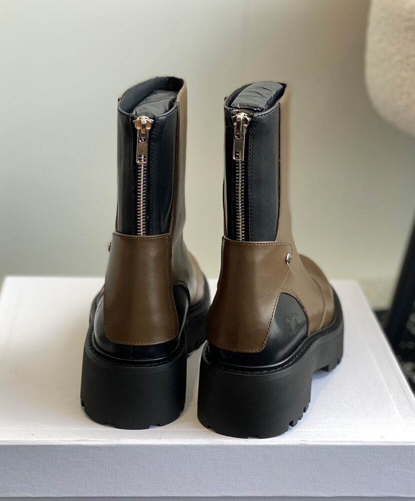 Celine Bulky Boots With Back Zip And Triomphe In Calfskin