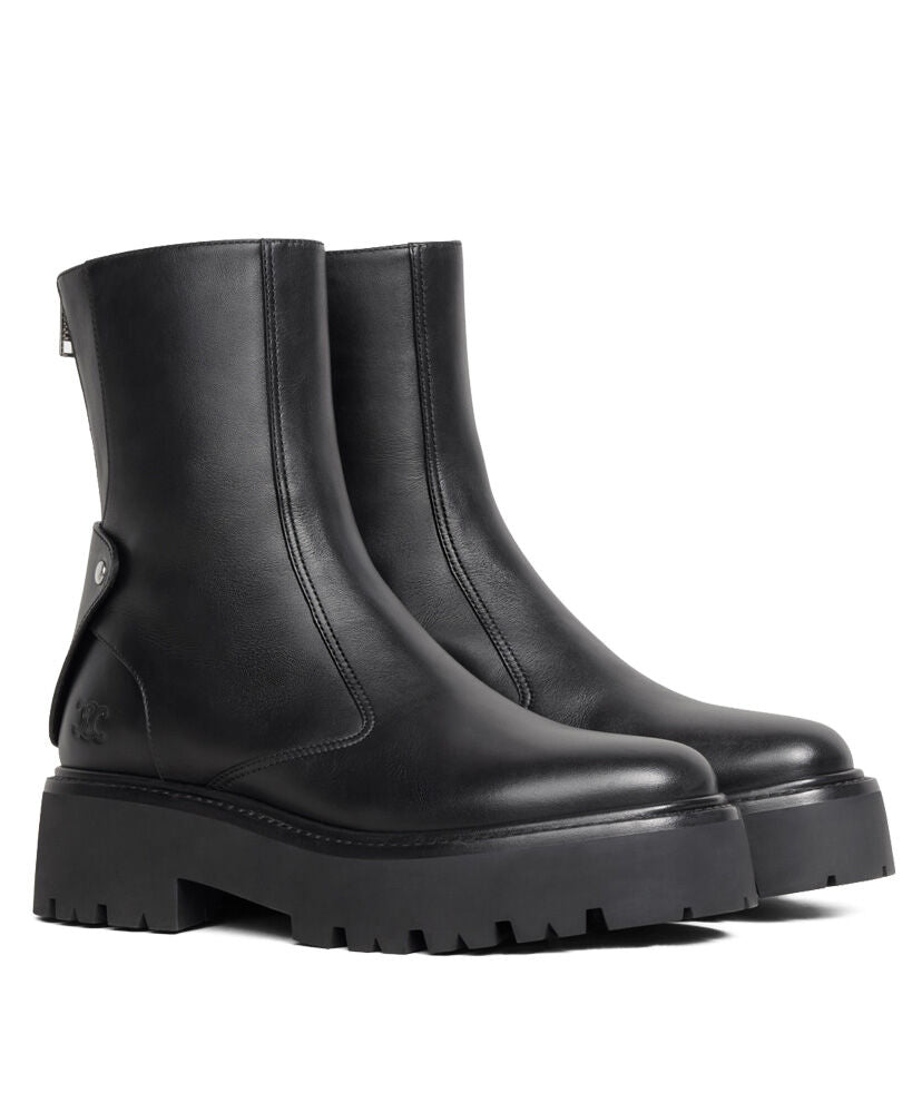 Celine Bulky Boots With Back Zip And Triomphe In Calfskin