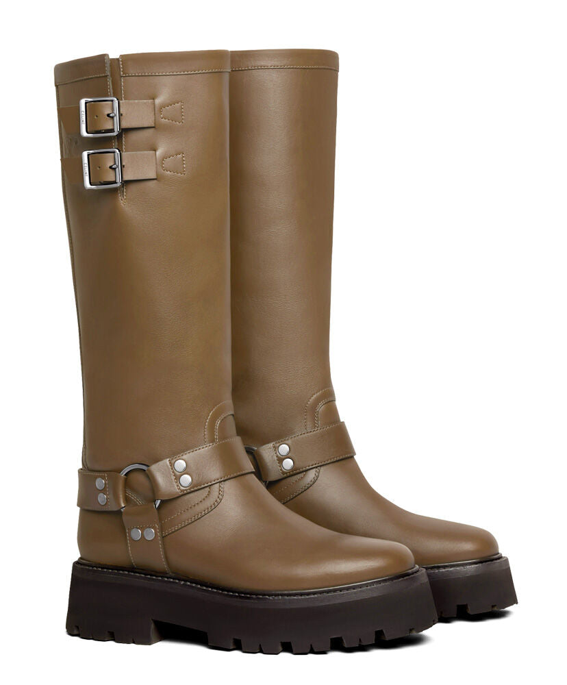 Celine Bulky Biker High Boot In Calfskin