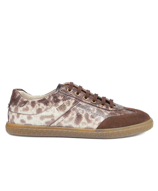 Beige karung leather low-tops