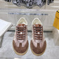 Beige karung leather low-tops