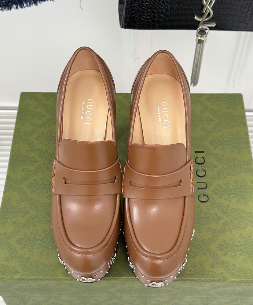 Women's Platform Loafer With GG Studs