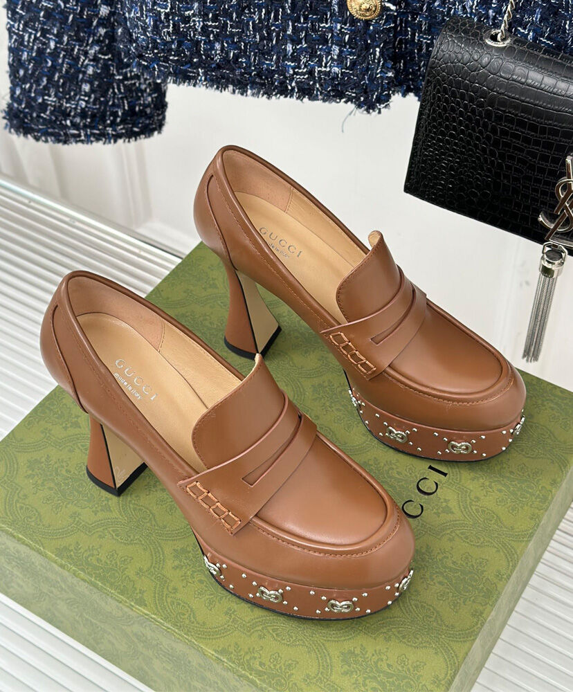 Women's Platform Loafer With GG Studs