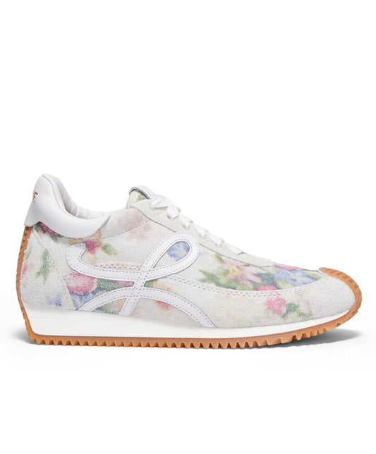 Flow Runner Floral Brushed Suede Sneakers