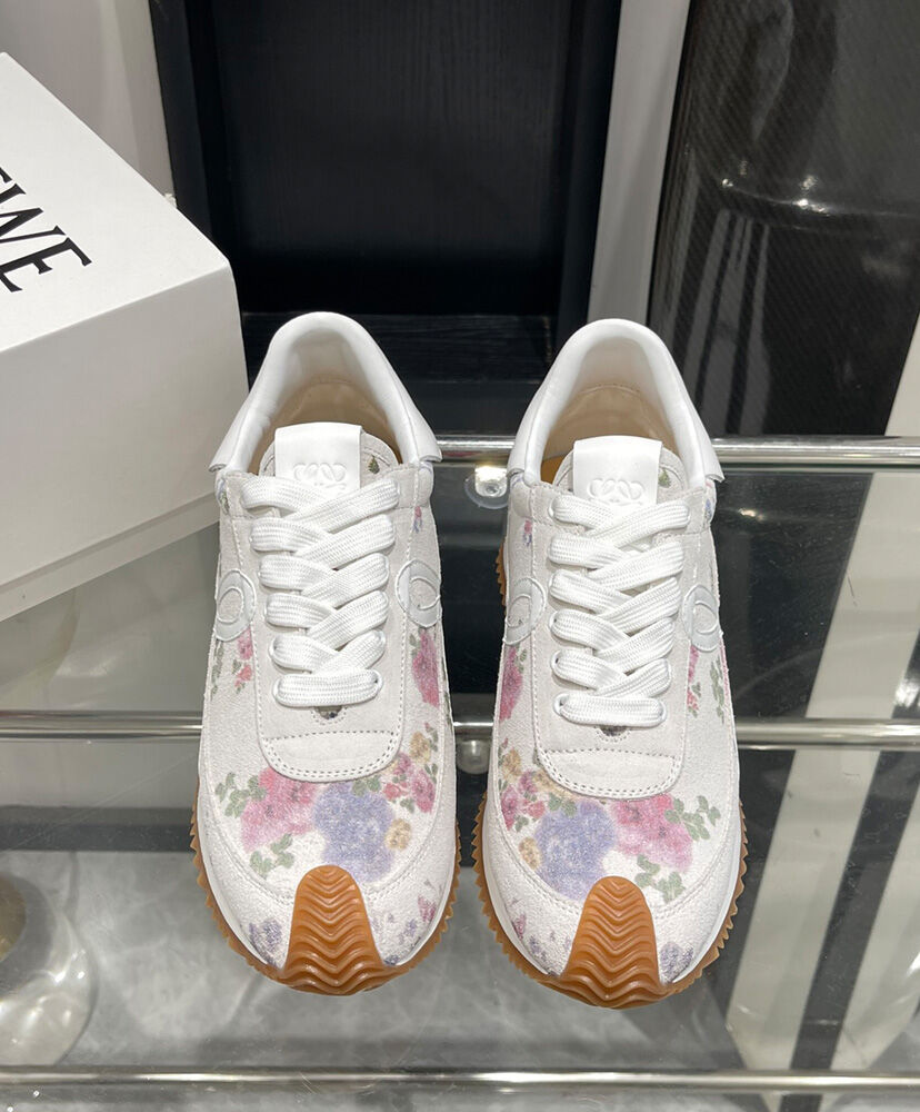 Flow Runner Floral Brushed Suede Sneakers