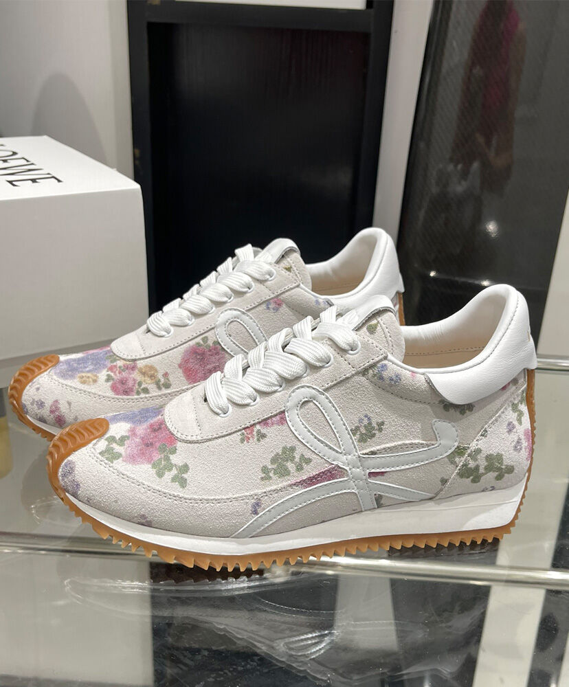 Flow Runner Floral Brushed Suede Sneakers