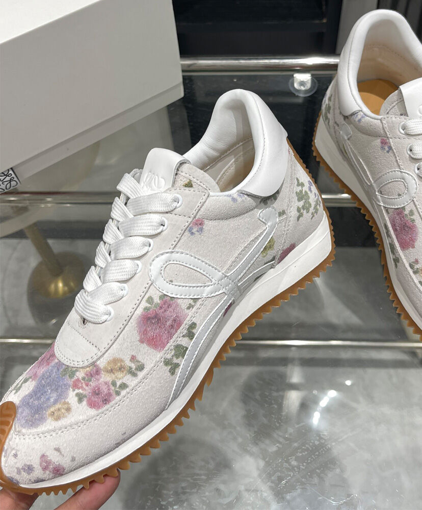 Flow Runner Floral Brushed Suede Sneakers