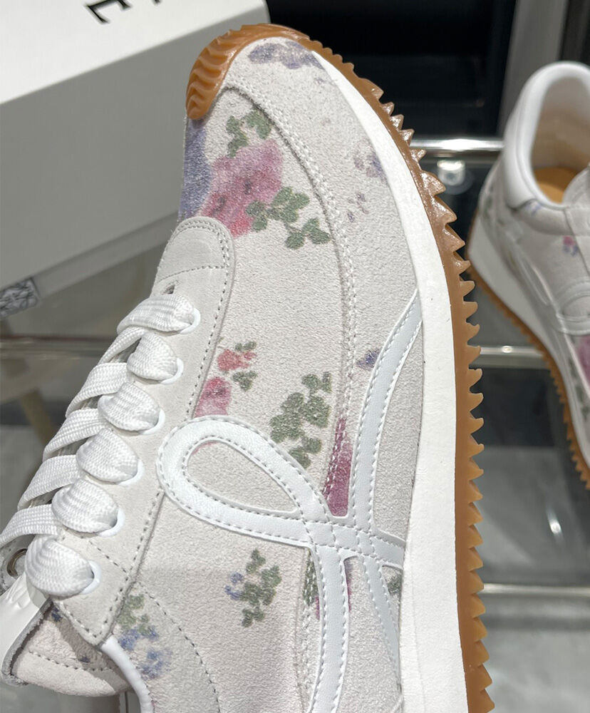 Flow Runner Floral Brushed Suede Sneakers