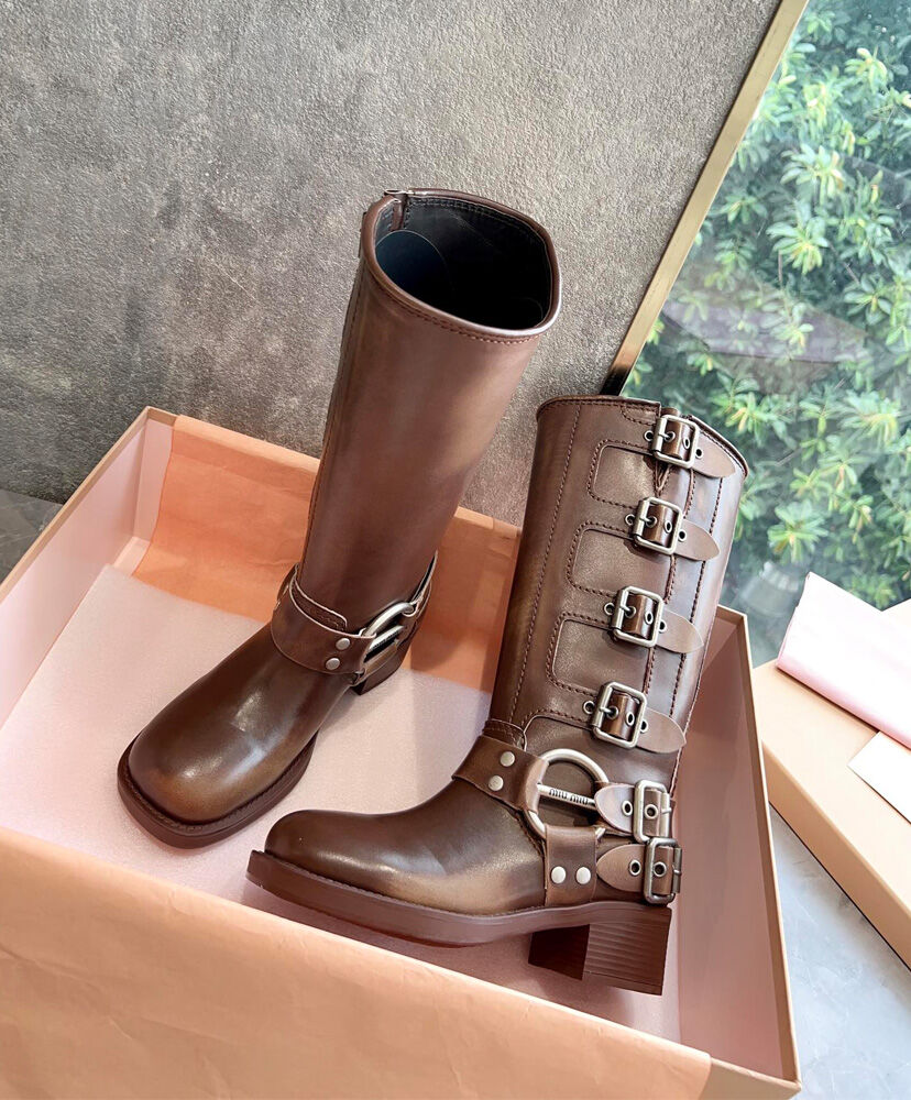 Leather Biker Boots