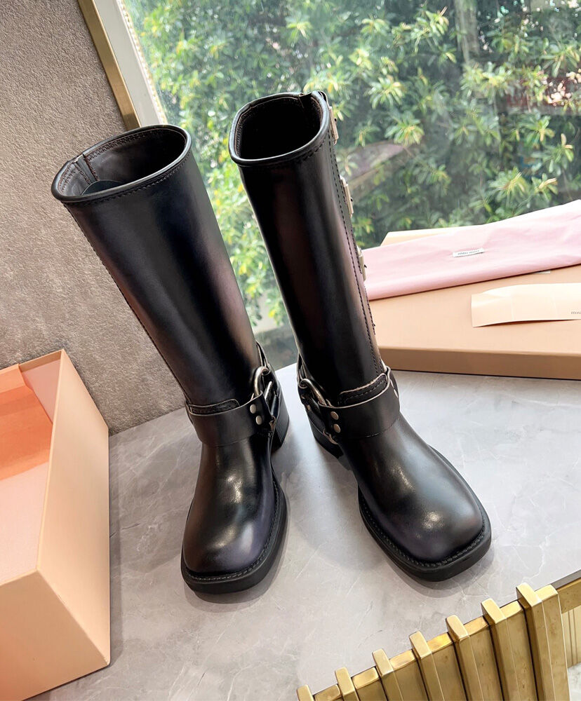 Leather Biker Boots