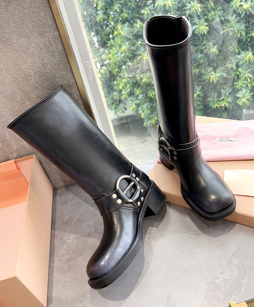 Leather Biker Boots