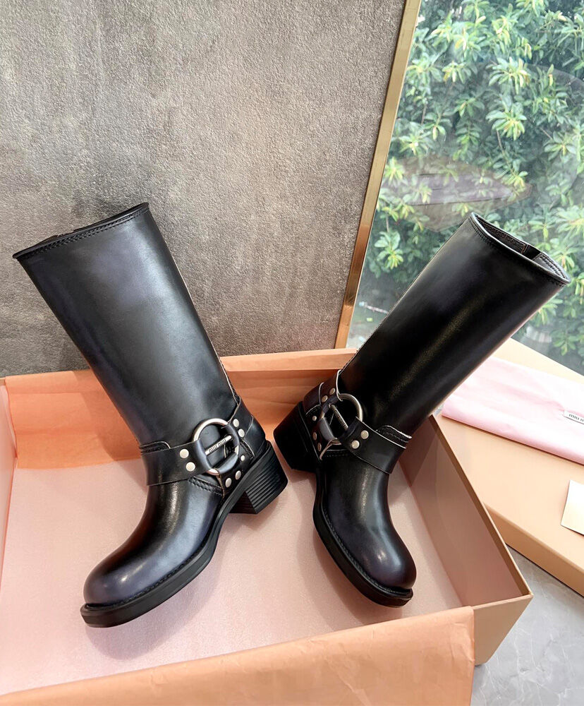 Leather Biker Boots