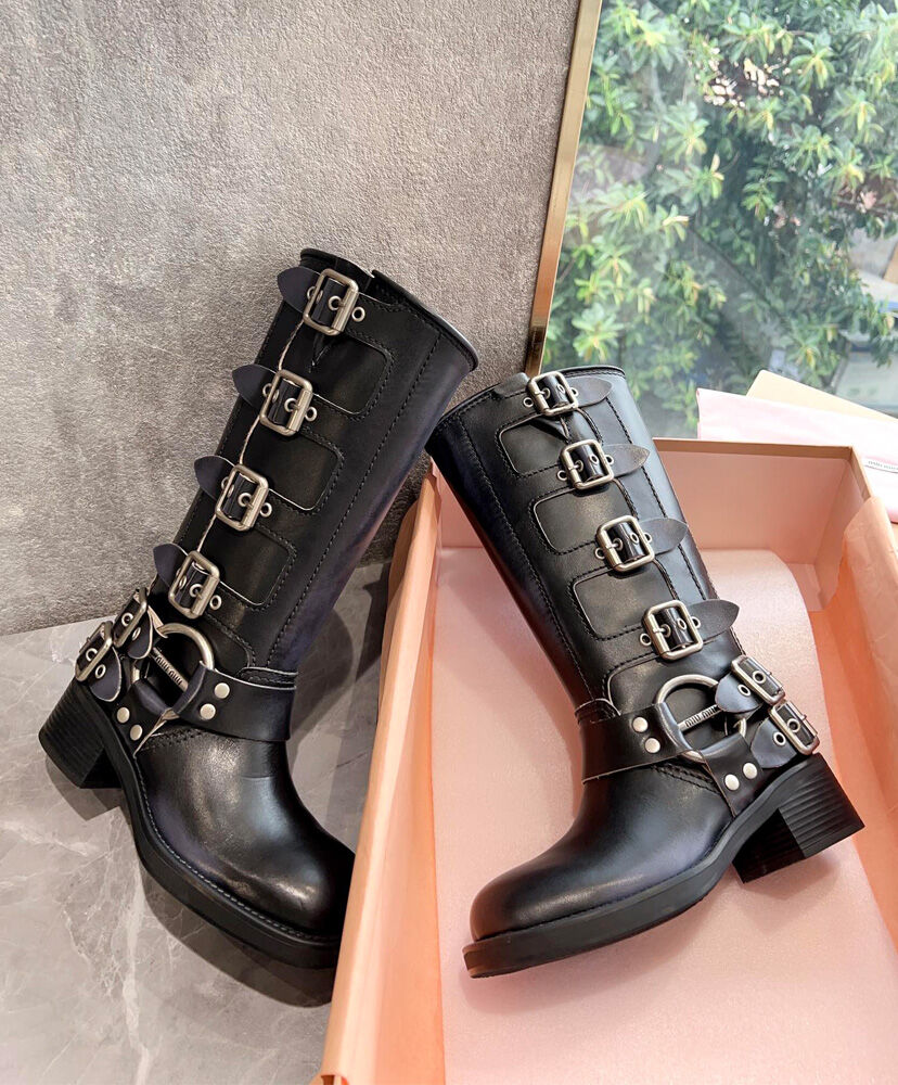 Leather Biker Boots