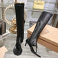 Stretch Nappa Leather Thong Boots