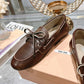 Unlined Bleached Leather Loafers