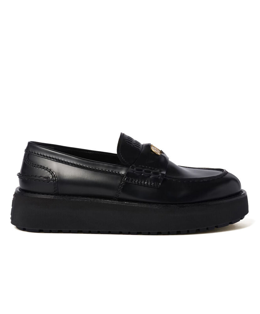 Brushed Leather Loafers